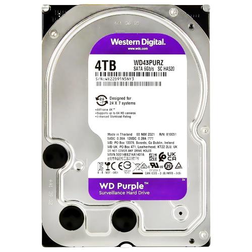 WD 4TB WD43PURZ PURPLE 5900RPM 256MB SATA3 7/24 Güvenlik Diski